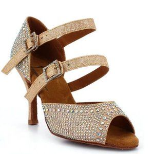G Franco / Amber Dance Shoe / gold glitter rhinestone / size 6.5